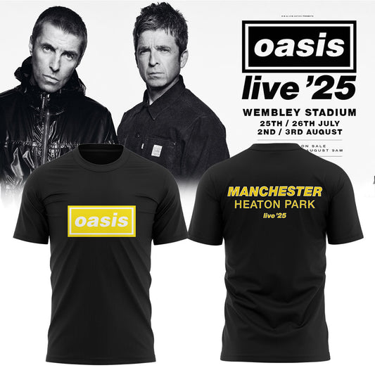 Limited Edition Oasis “Live ’25” Manchester Black Shirt