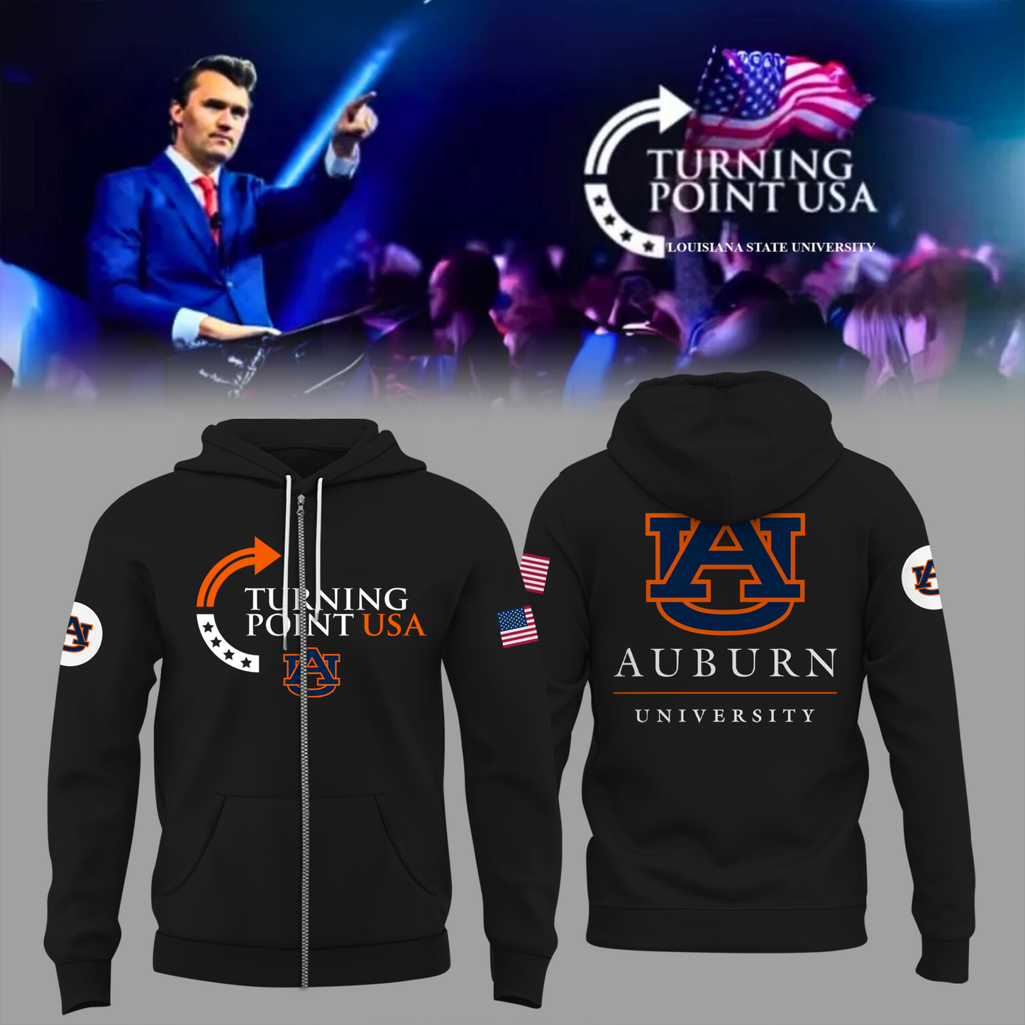 Limited Edition Auburn University x Turning Point USA ZIP Hoodie