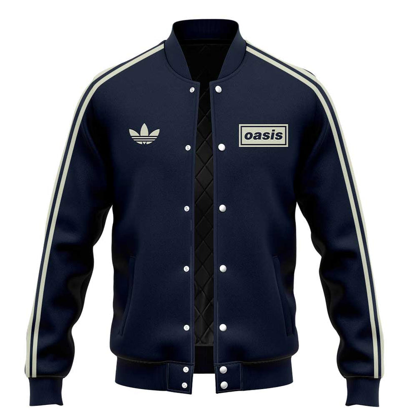 Limited Edition Oasis “Live ’25” London Baseball Jacket Navy Blue