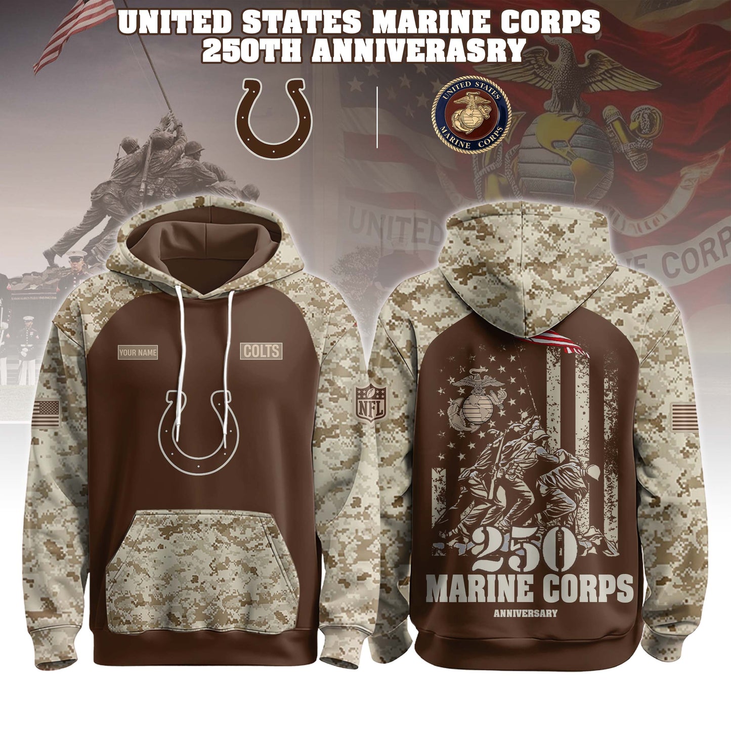 IND - U.S.M.C 250th Birthday Hoodie Limited Edions
