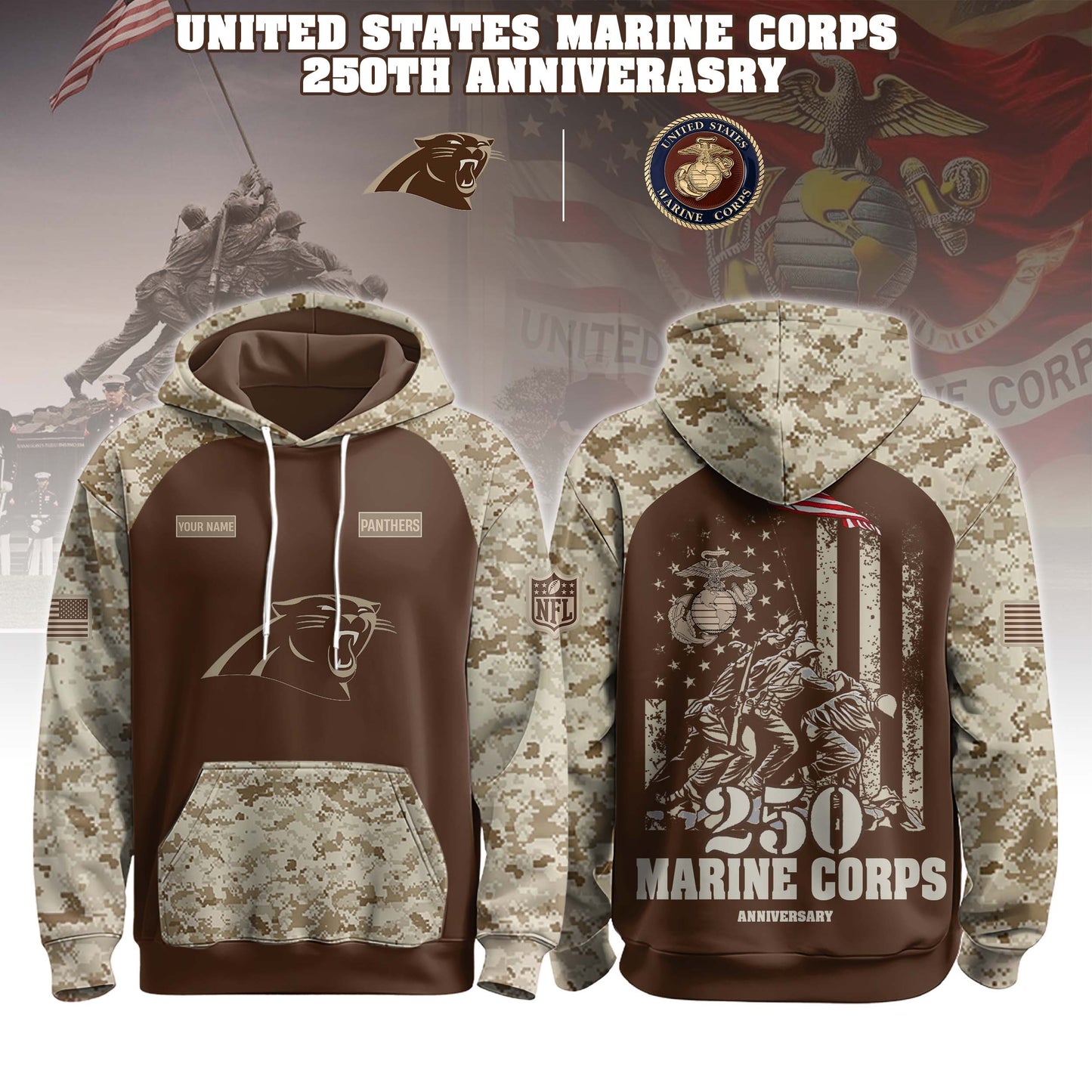 CAR - U.S.M.C 250th Birthday Hoodie Limited Edions