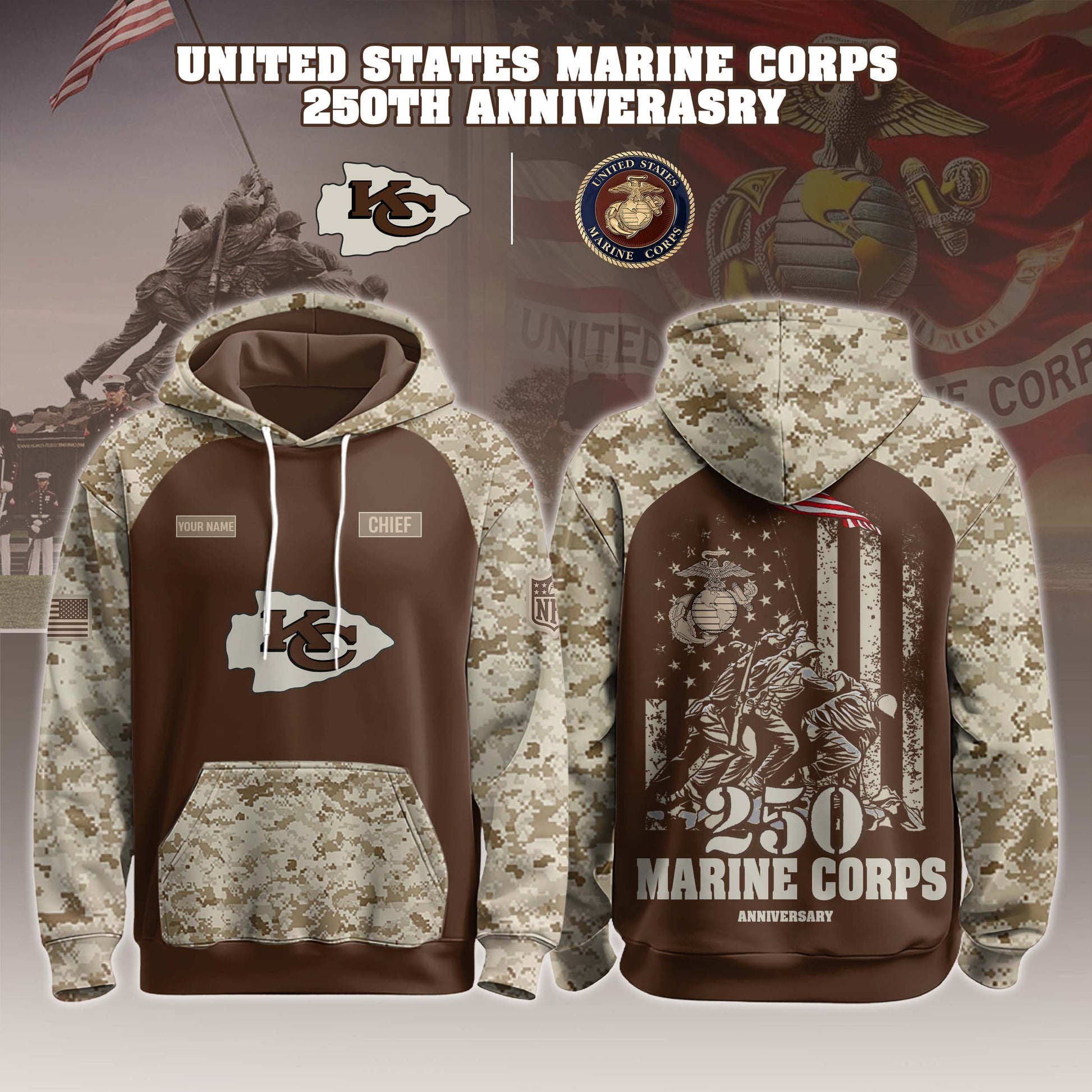 KC – U.S.M.C 250th Birthday Hoodie Limited Edions