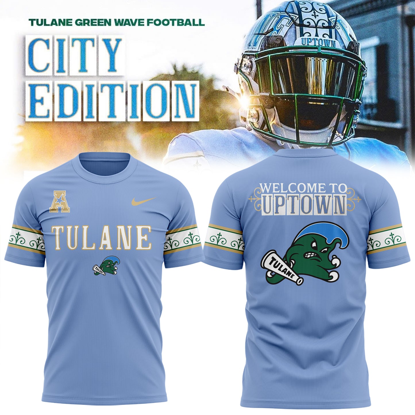 Limited Edition Tulane Football City Edition #UptownFootball Shirt-KC10222503