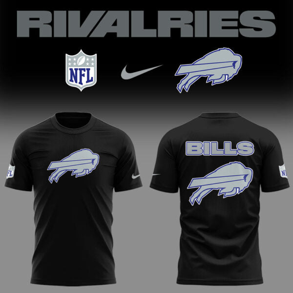 Limited Edition Bills Football Rivalries Teaser Logo Black T-Shirt