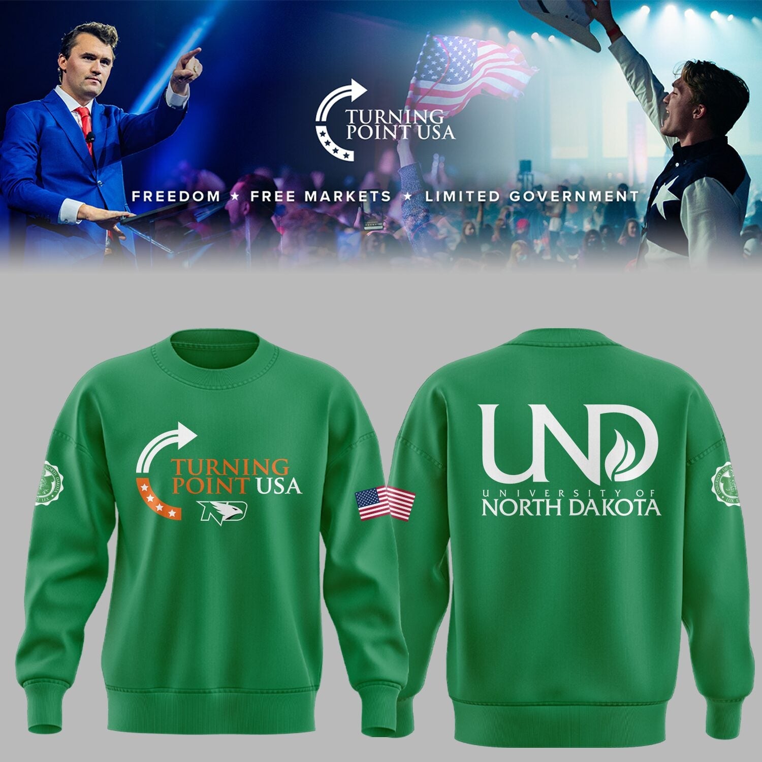 Limited Edition North Dakota x Turning Point USA 2025 Sweatshirt