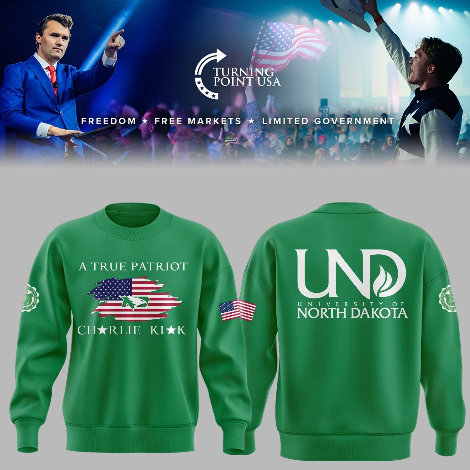 Limited Edition North Dakota x Turning Point USA 2025 Sweatshirt