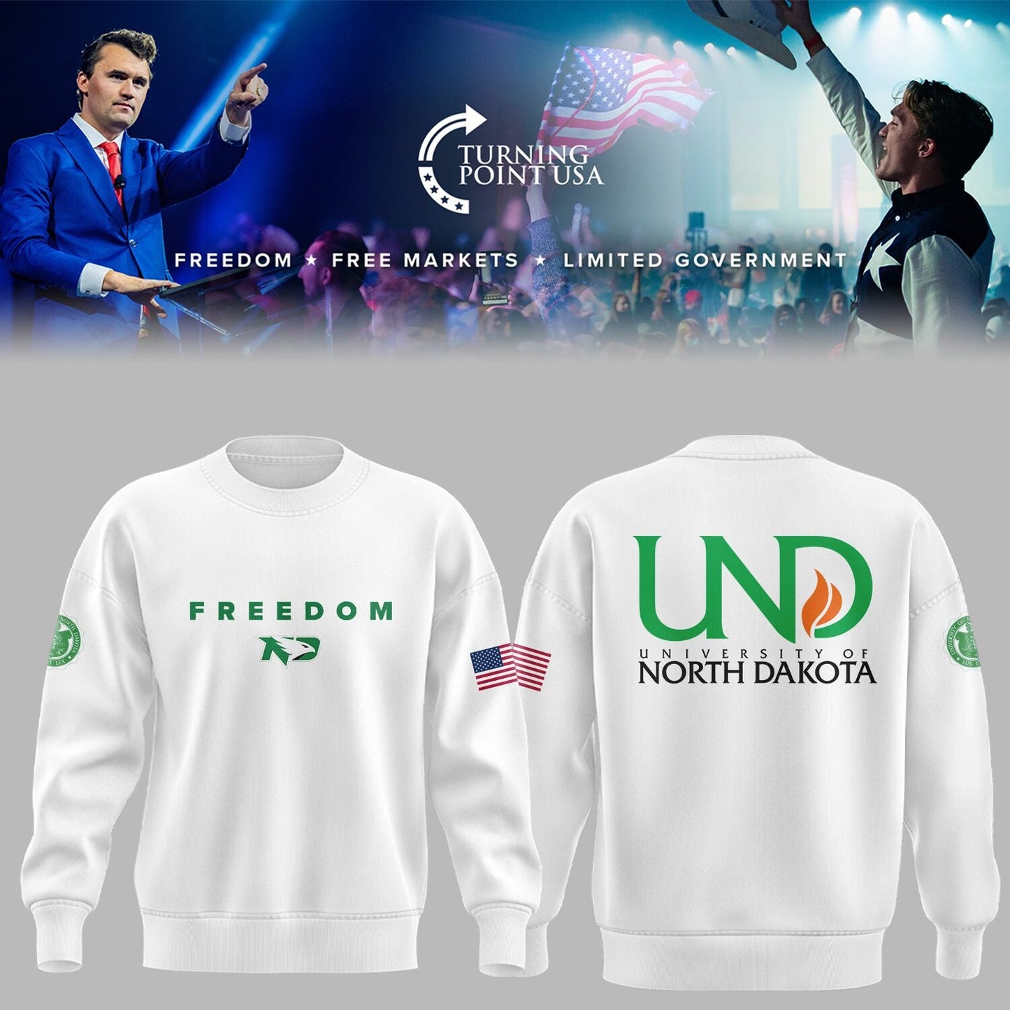 Limited Edition North Dakota x Turning Point USA 2025 Sweatshirt