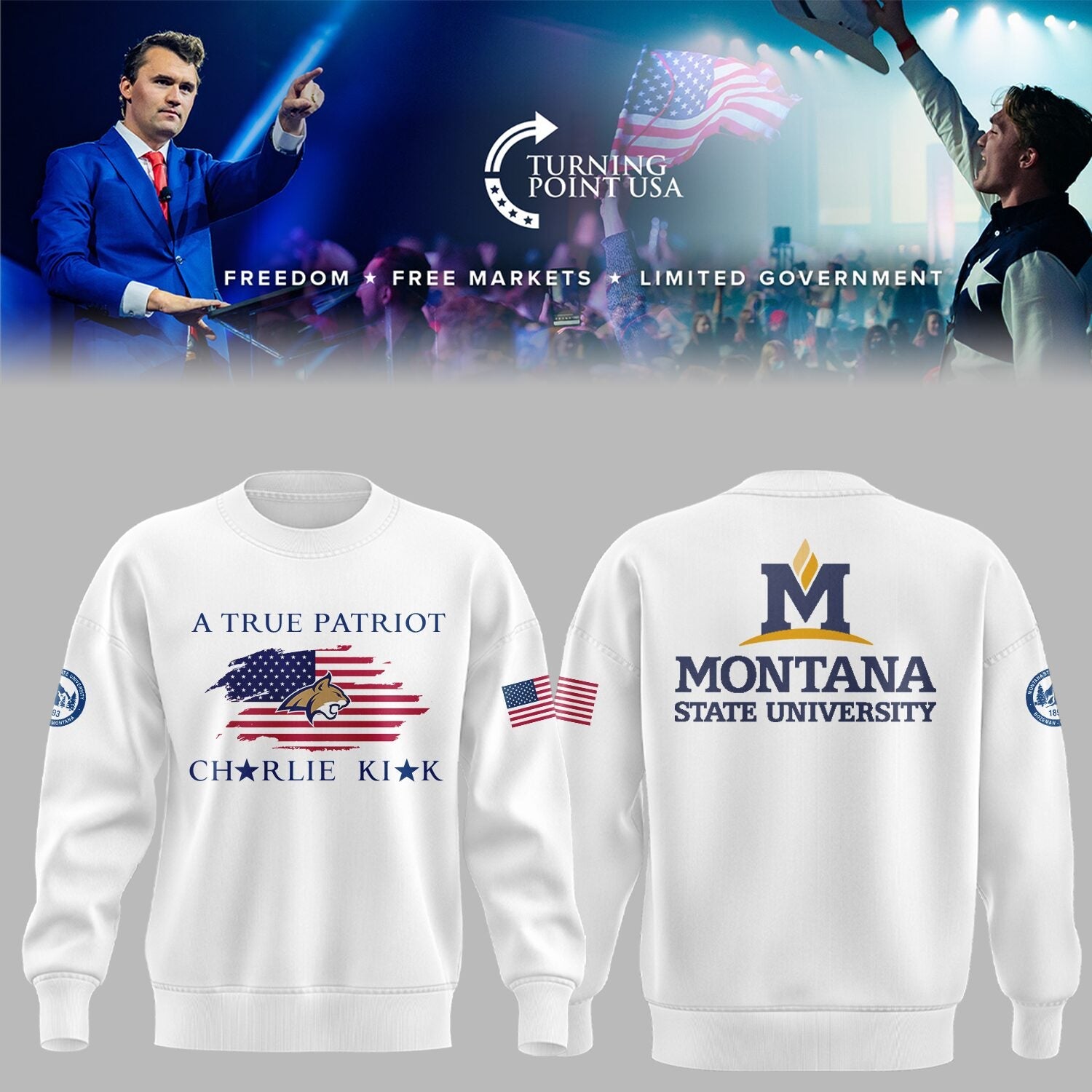 Limited Edition Montana State x Turning Point USA 2025 Sweatshirt