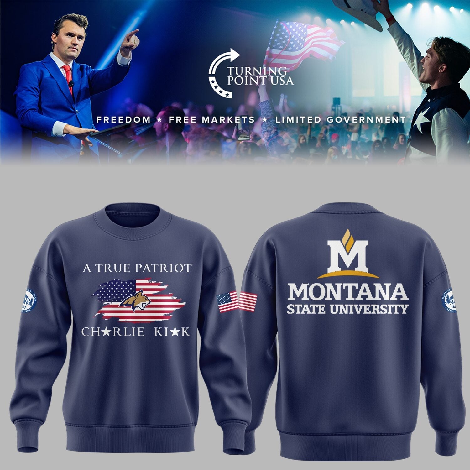 Limited Edition Montana State x Turning Point USA 2025 Sweatshirt