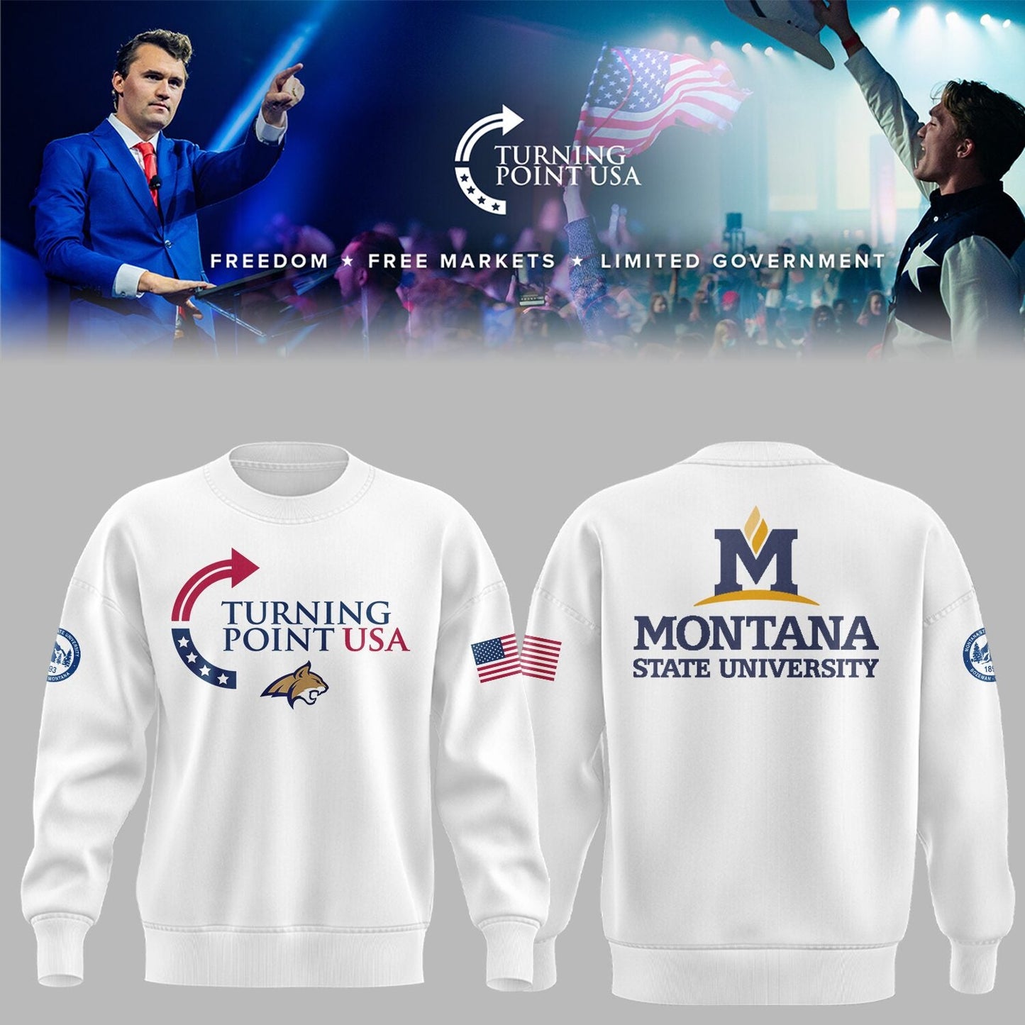 Limited Edition Montana State x Turning Point USA 2025 Sweatshirt
