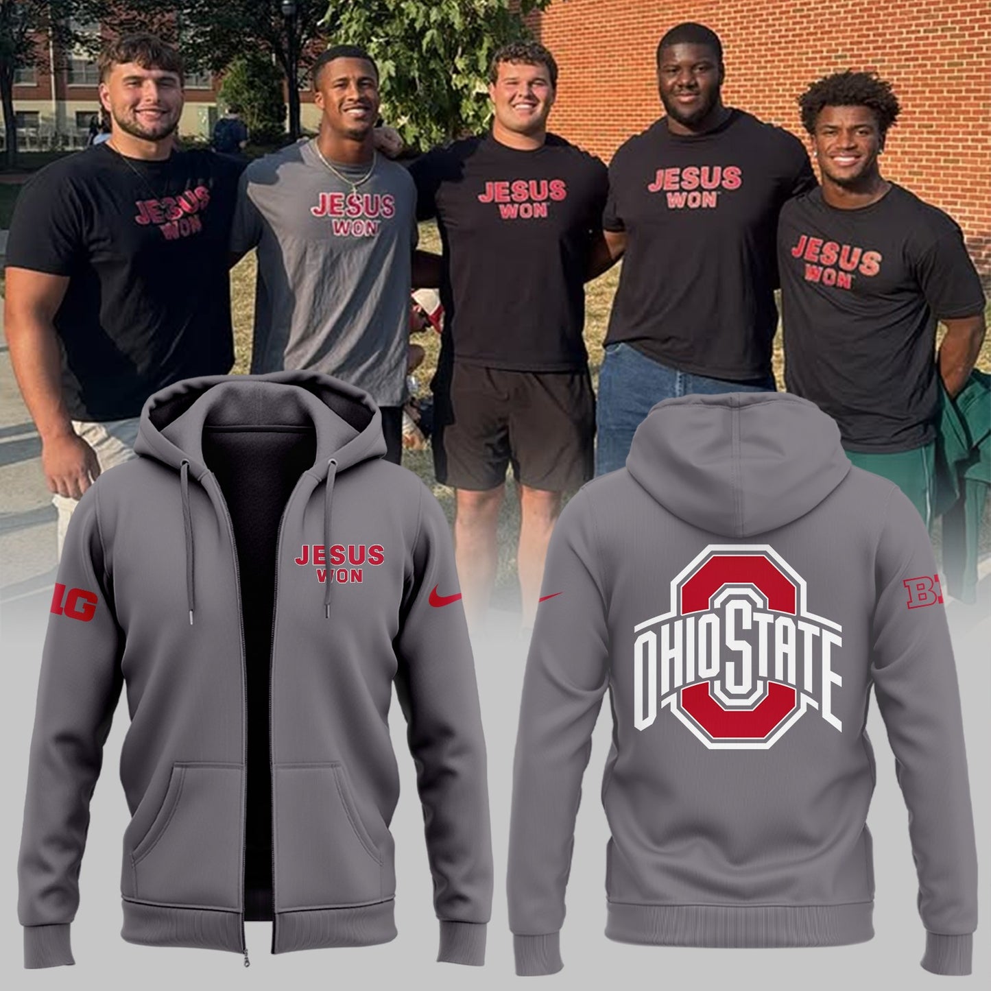 Limited Edition JESUS WON Gray Zip Hoodie