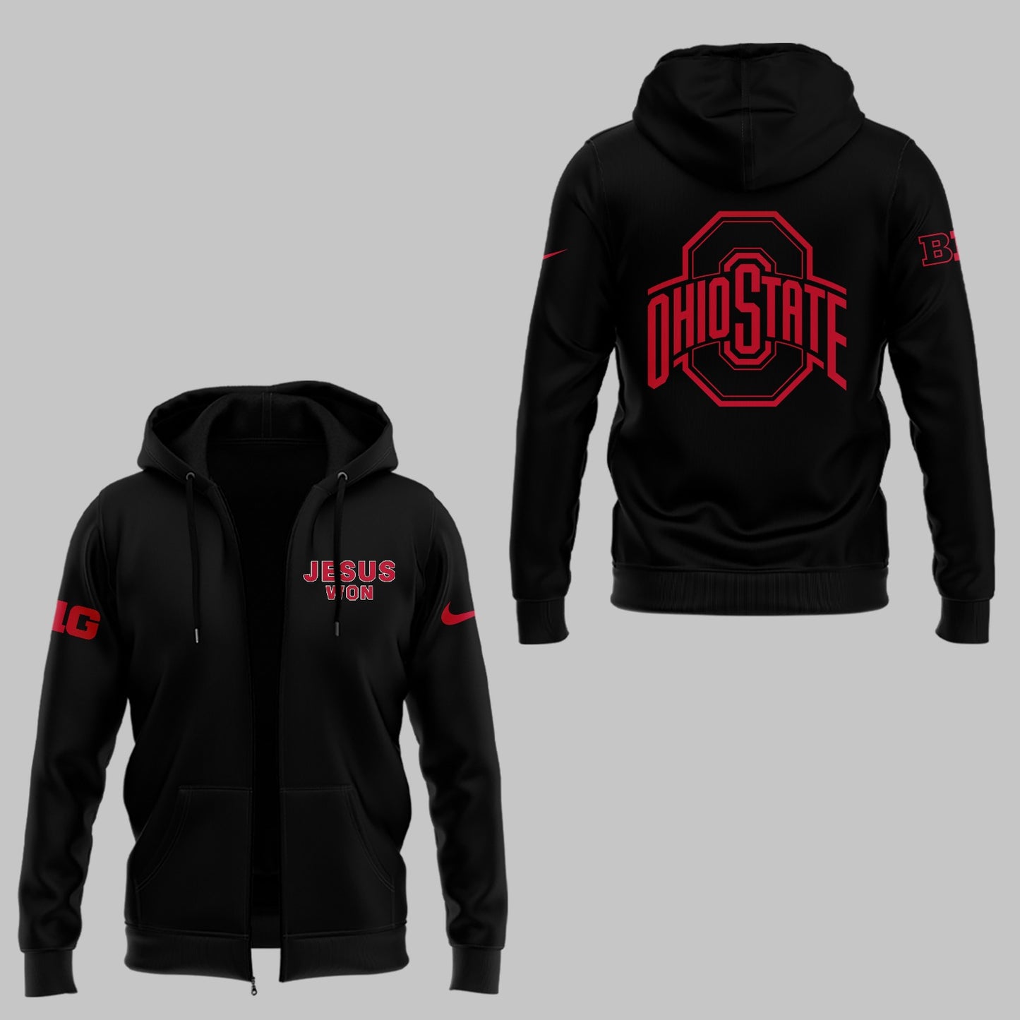 Limited Edition JESUS WON Black Zip Hoodie