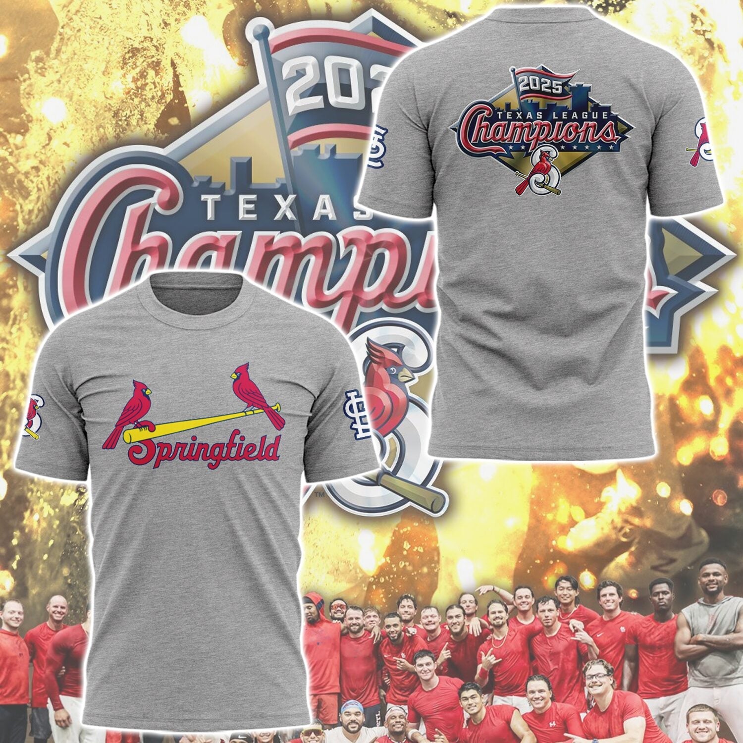 Limited Edition Sgf Cardinals 2025 Texas League champions Tshirt