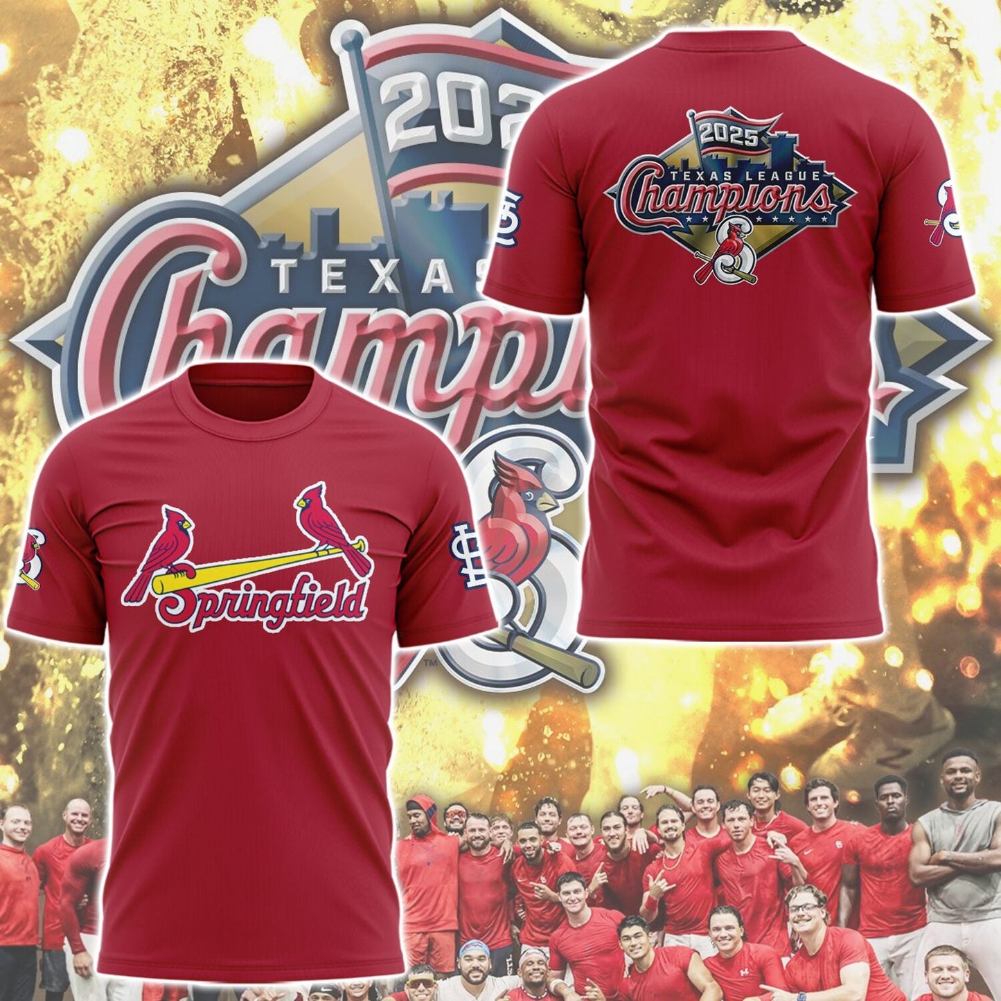 Limited Edition Sgf Cardinals 2025 Texas League champions Tshirt