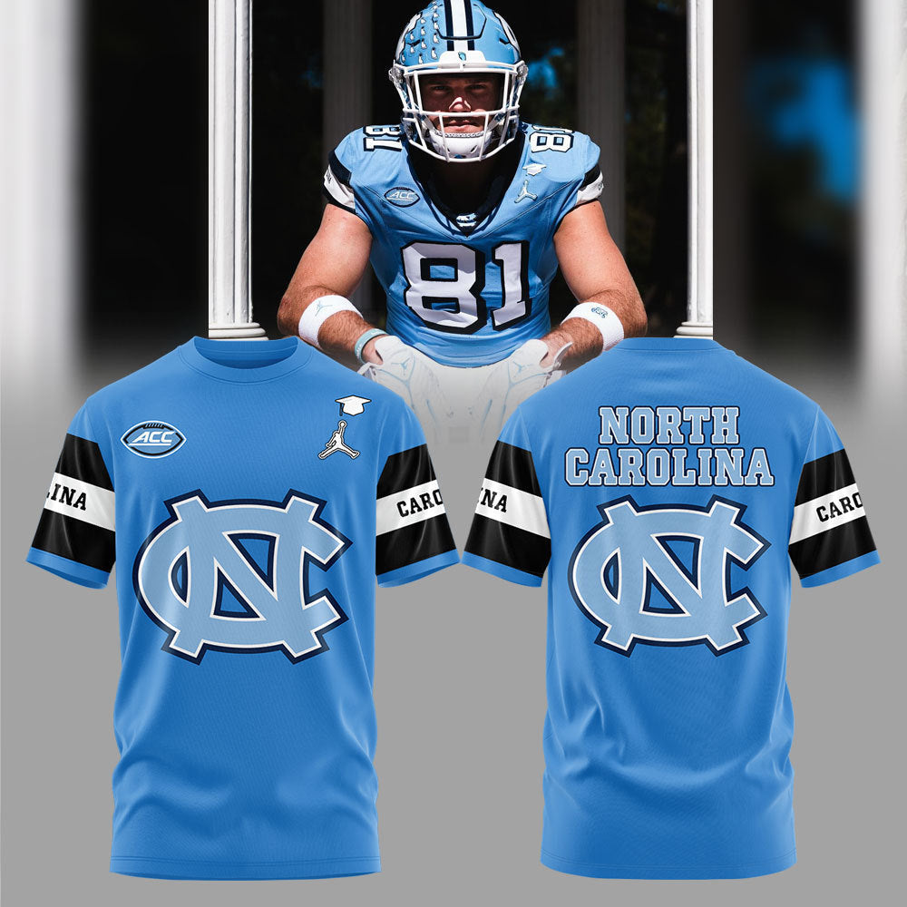 Limited Edition North Carolina Football T-Shirt -  - Carolina Tar Heels Shirt