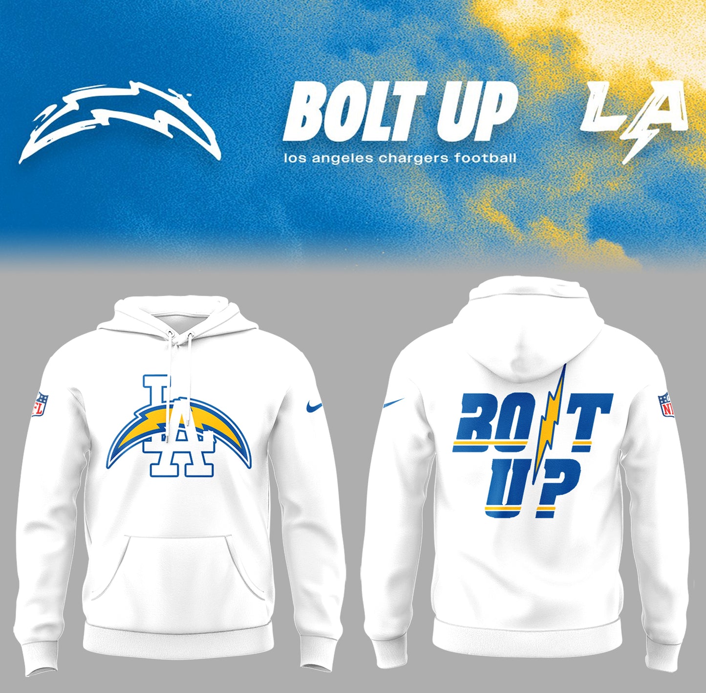 Limited Edition Chargers Bolt Up Hoodie-PA052425011