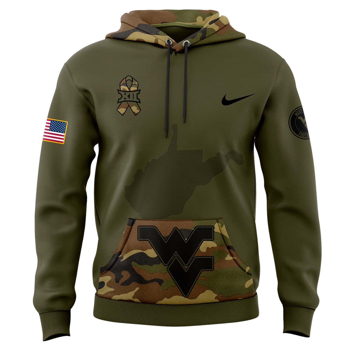 West VA Mountaineers 2024 Limited Veterans Camo Hoodie-PU111724561