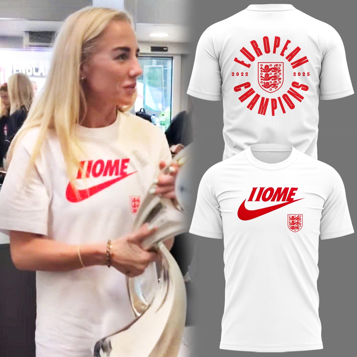 Limited Edition ENGLAND Soccer NK Home Lionesses 2025 TShirt