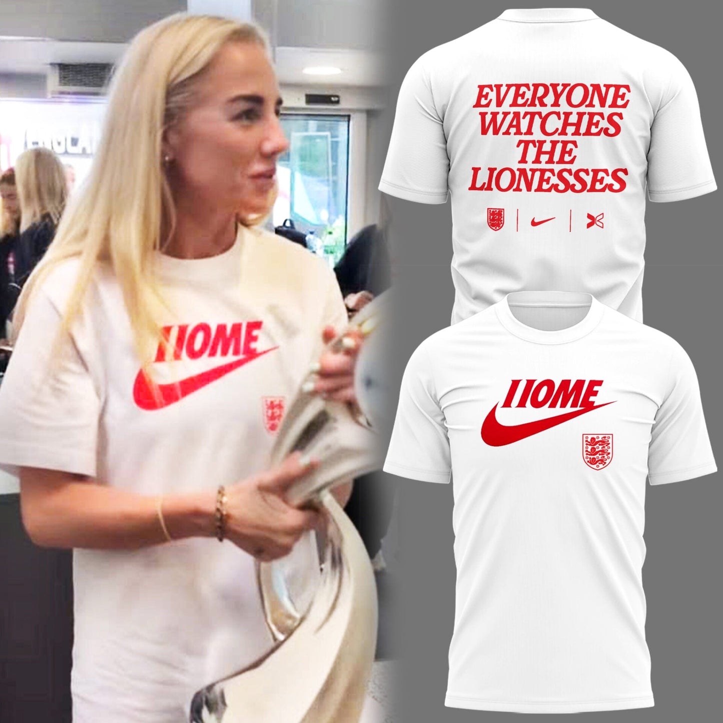 Limited Edition ENGLAND Soccer NK Home Lionesses 2025 TShirt