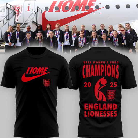 Limited Edition ENGLAND Soccer NK Home Lionesses 2025 Black TShirt