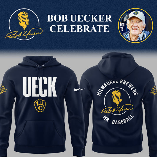 Limited Edition Brewers Baseball Honoring Mr. Baseball Bob Uecker Hoodie