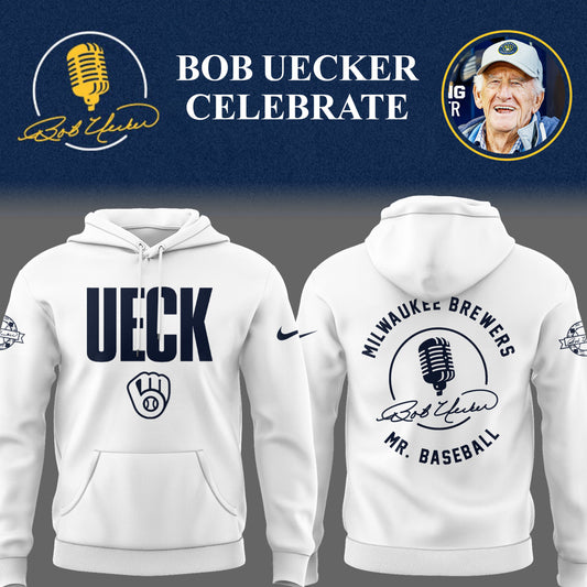 Limited Edition Brewers Baseball Honoring Mr. Baseball Bob Uecker Wh Hoodie