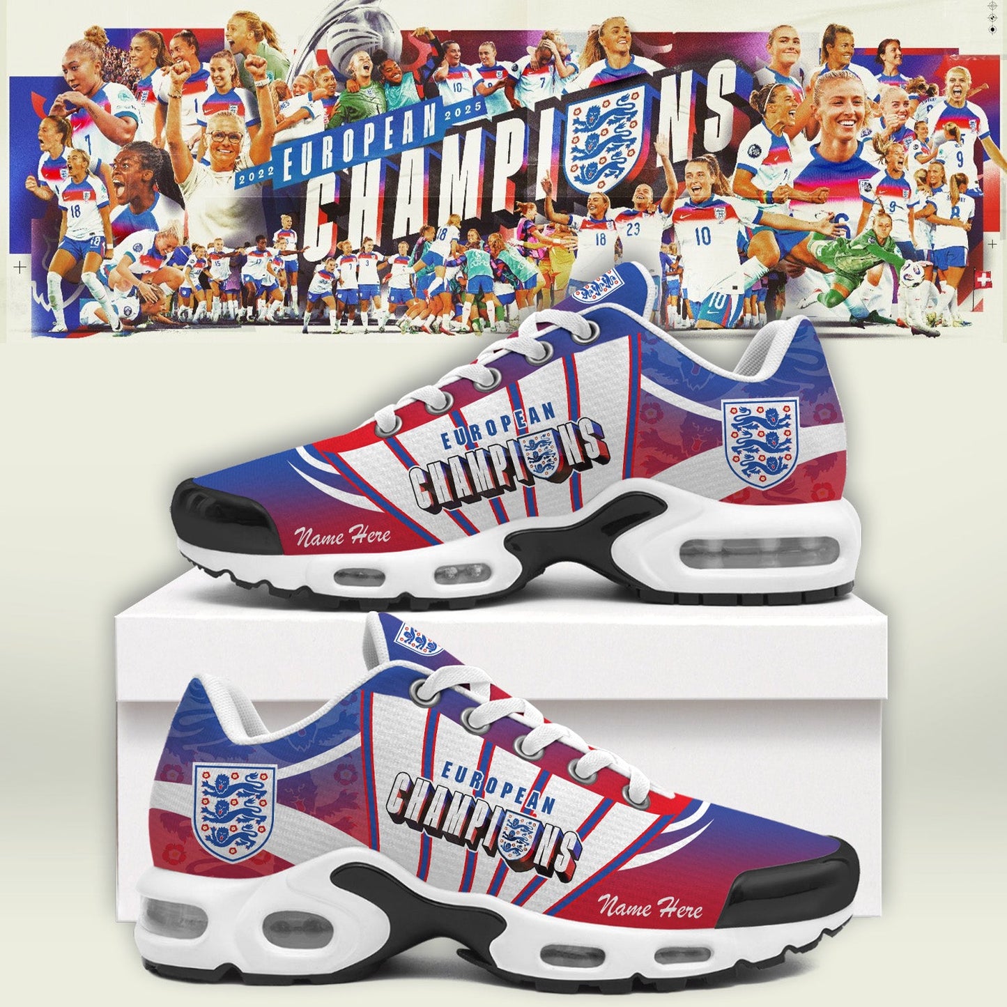 Limited Edition ENGLAND Soccer Women’s EURO 2025 Custom