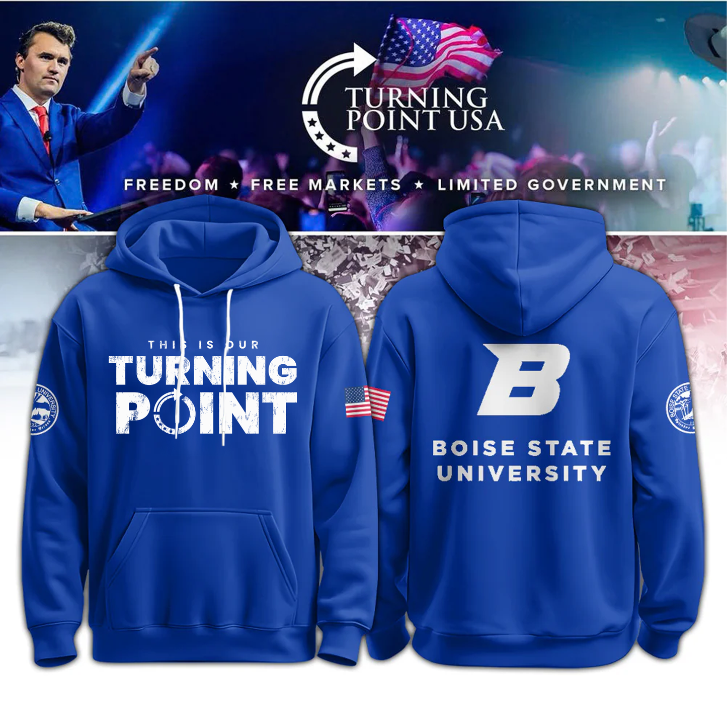 Limited Edition Boise State University x Turning Point USA Hoodie