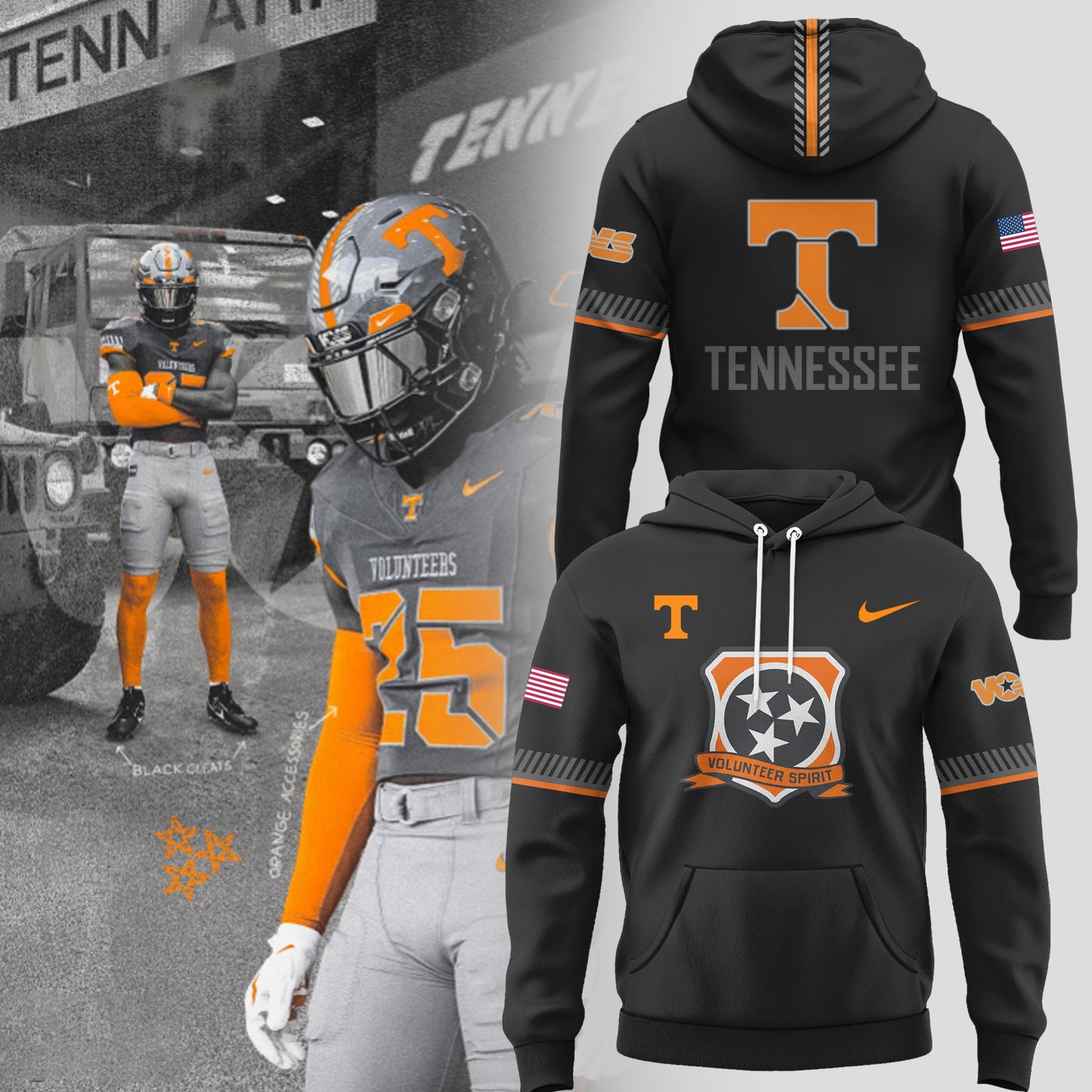 .Tennessee Volunteers “Volunteer Spirit” Hoodie