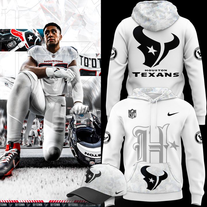 Limited edition Houston Texans Icy White Hoodie 2025