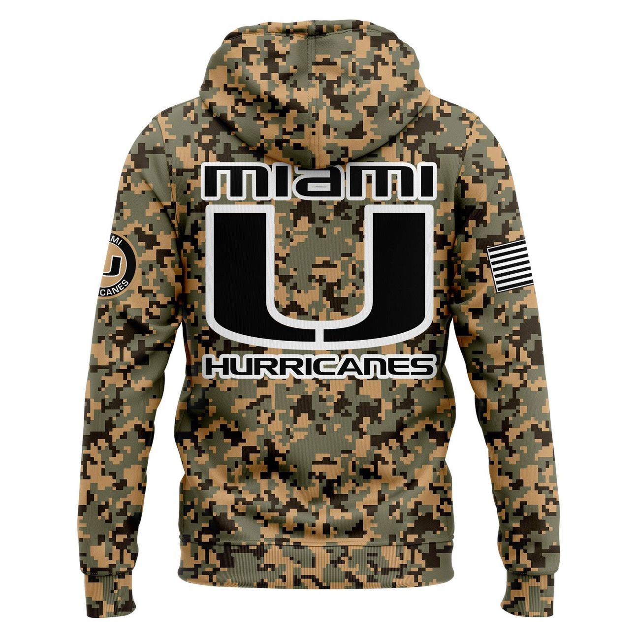 Miami Hurricanes Football x Military Camo Mode Hoodie 2025