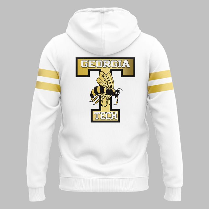Special Edition Georgia Tech Wordmark Uniform White Hoodie.