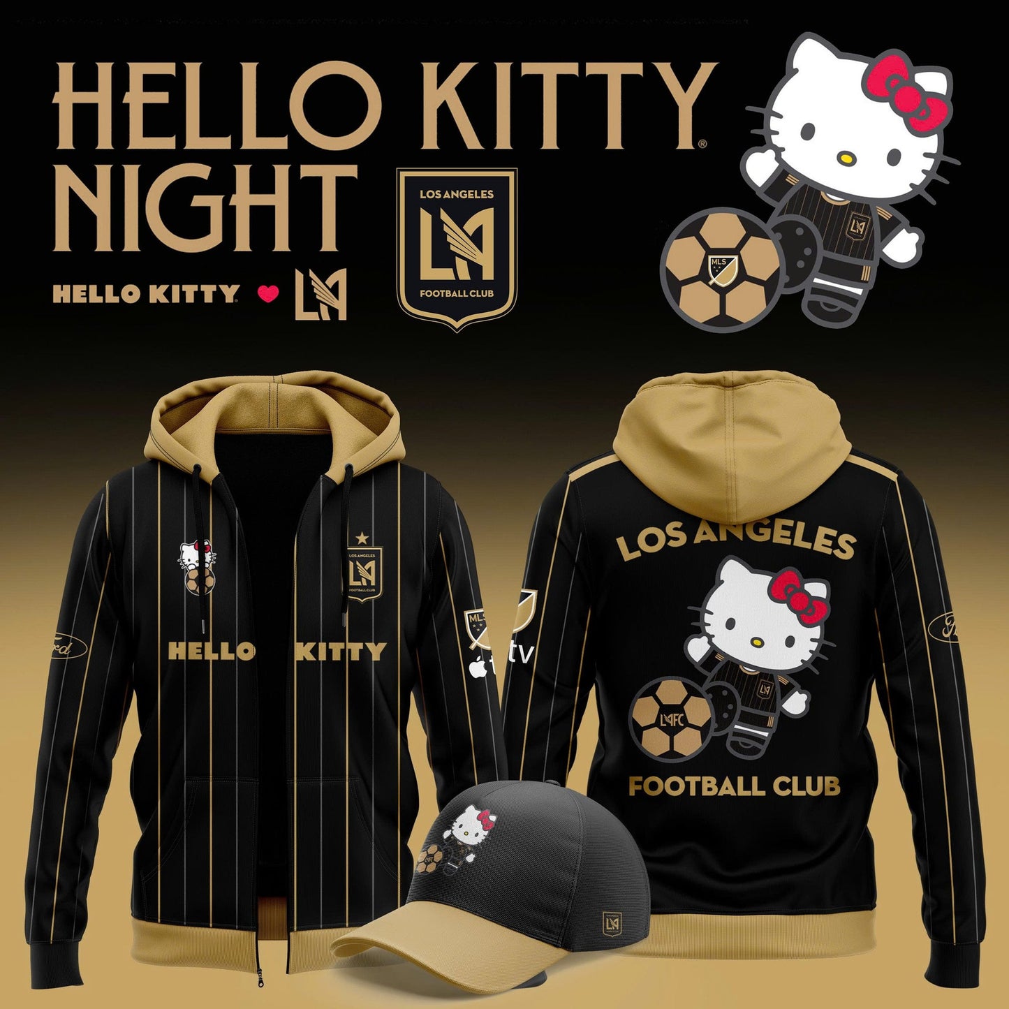 Limited Edition Los Angeles Football x Hello Kitty Zip Hoodie 2025