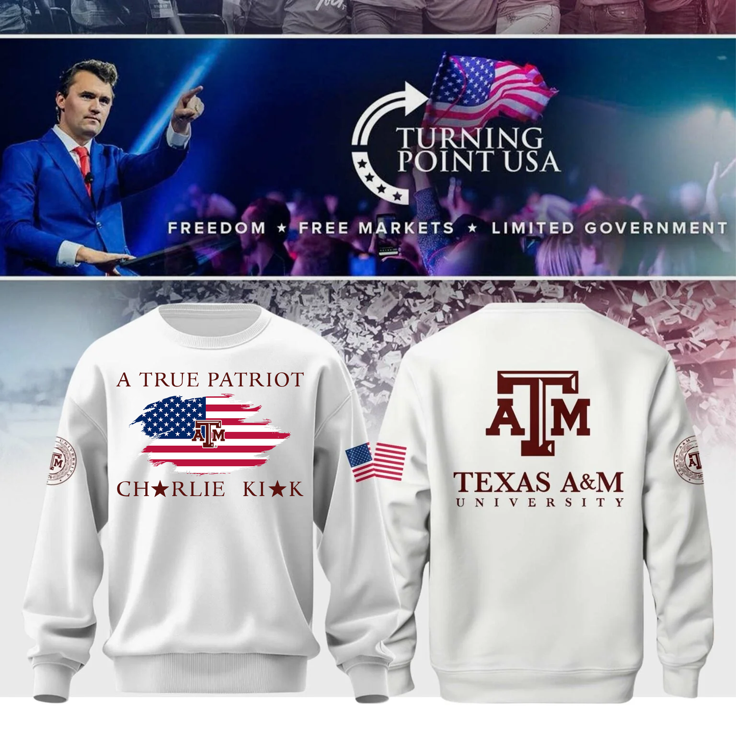 Limited Edition Texas A&M University x Turning Point USA Sweatshirt