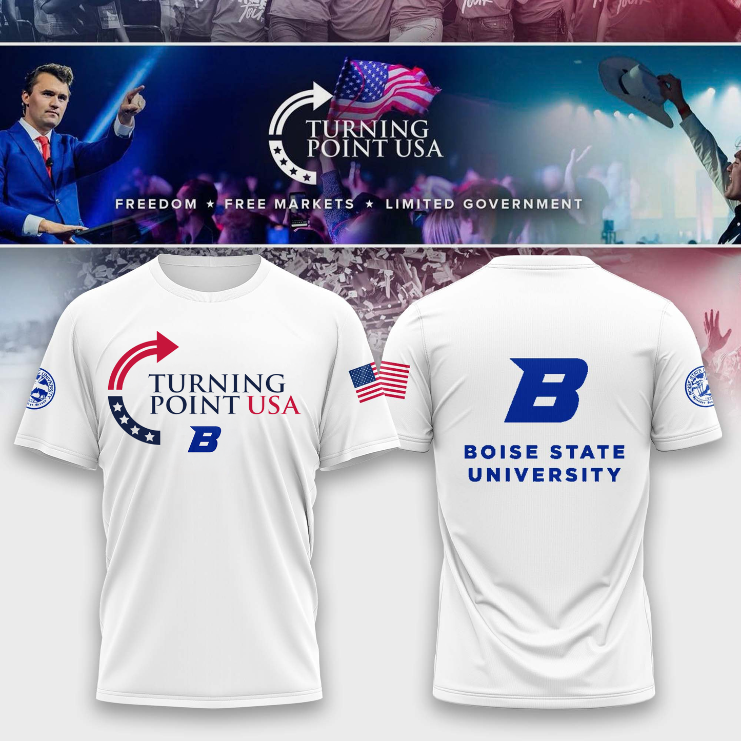 Limited Edition Boise State University x Turning Point USA T-Shirt