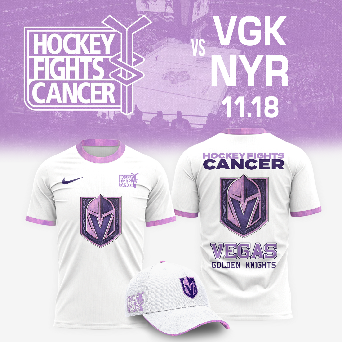 Vegas Golden Knights 2025 Hockey Fights Cancer - VGK x NYR(11.18)