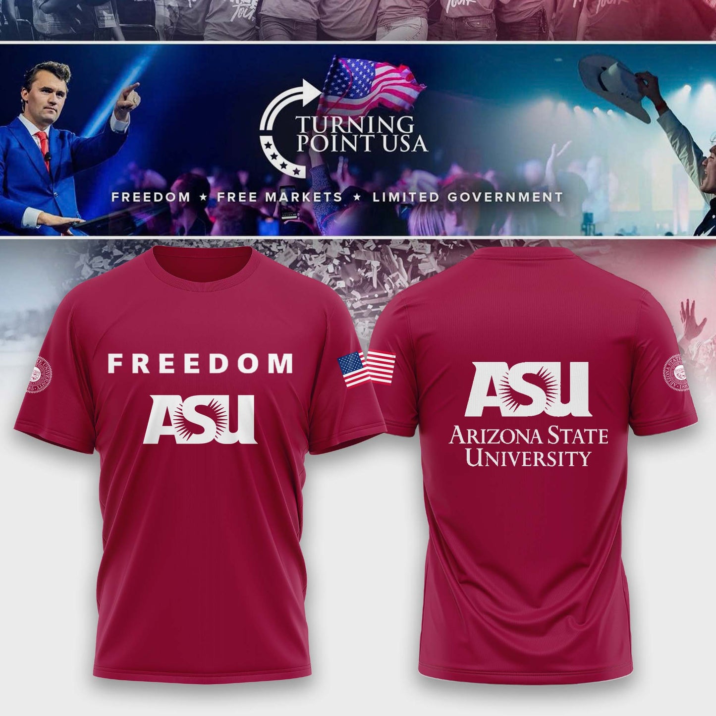Limited Edition Arizona State University x Turning Point USA T-Shirt