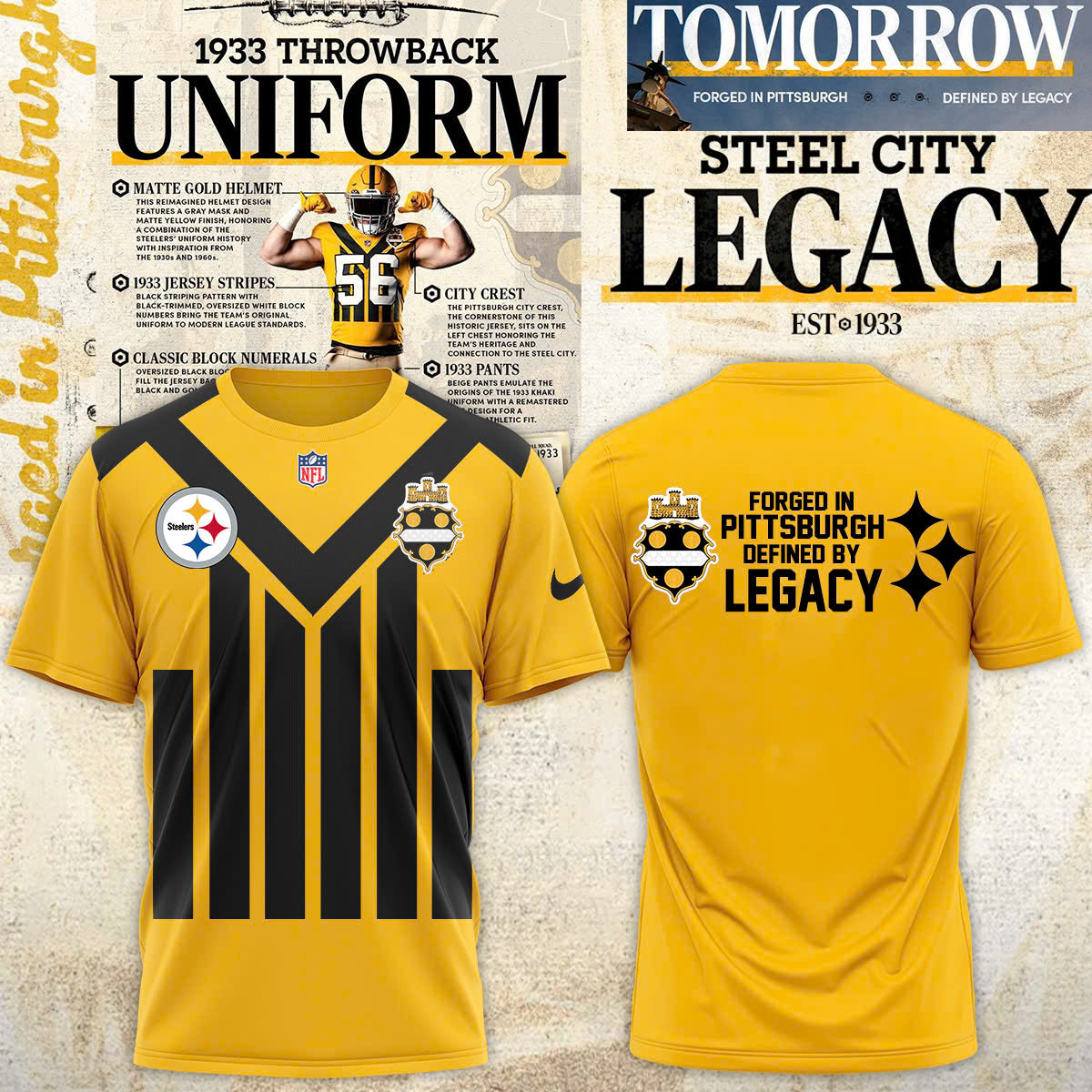 ..Steelers 1933 throwback uniforms TSHIRT&CAP
