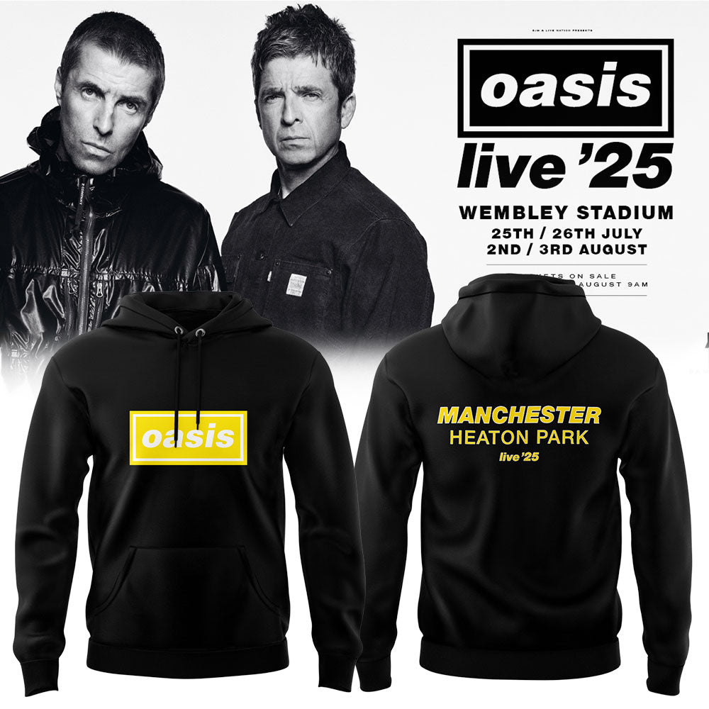Limited Edition Oasis “Live ’25” Manchester Black Hoodie