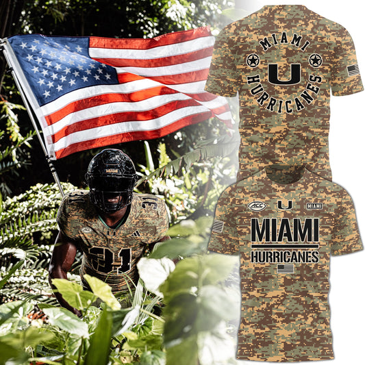 Special Edition Salute To Service – Honor and Support – Miami Hurricanes Shirt V3
