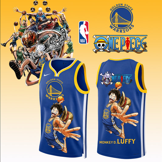 _,,ONE PIECE × NBA Golden State Warriors 2025 Jersey 1
