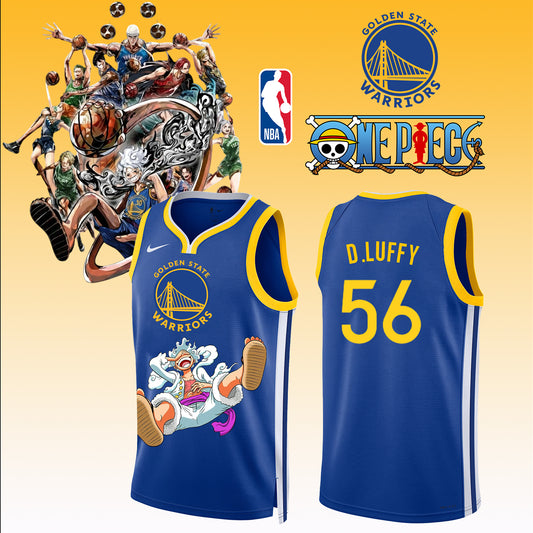 _,ONE PIECE × NBA Golden State Warriors 2025 Jersey 2