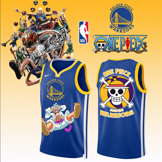 _,ONE PIECE × NBA Golden State Warriors 2025 Jersey 2
