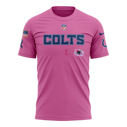 Limited Edition Indianapolis Colts Breast Cancer Awareness Pink Tshirt 2025