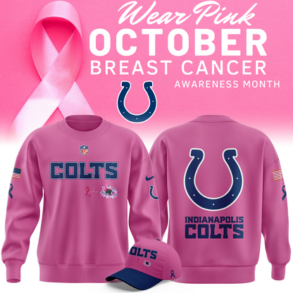Limited Edition Indianapolis Colts Breast Cancer Awareness Pink Sweat 2025