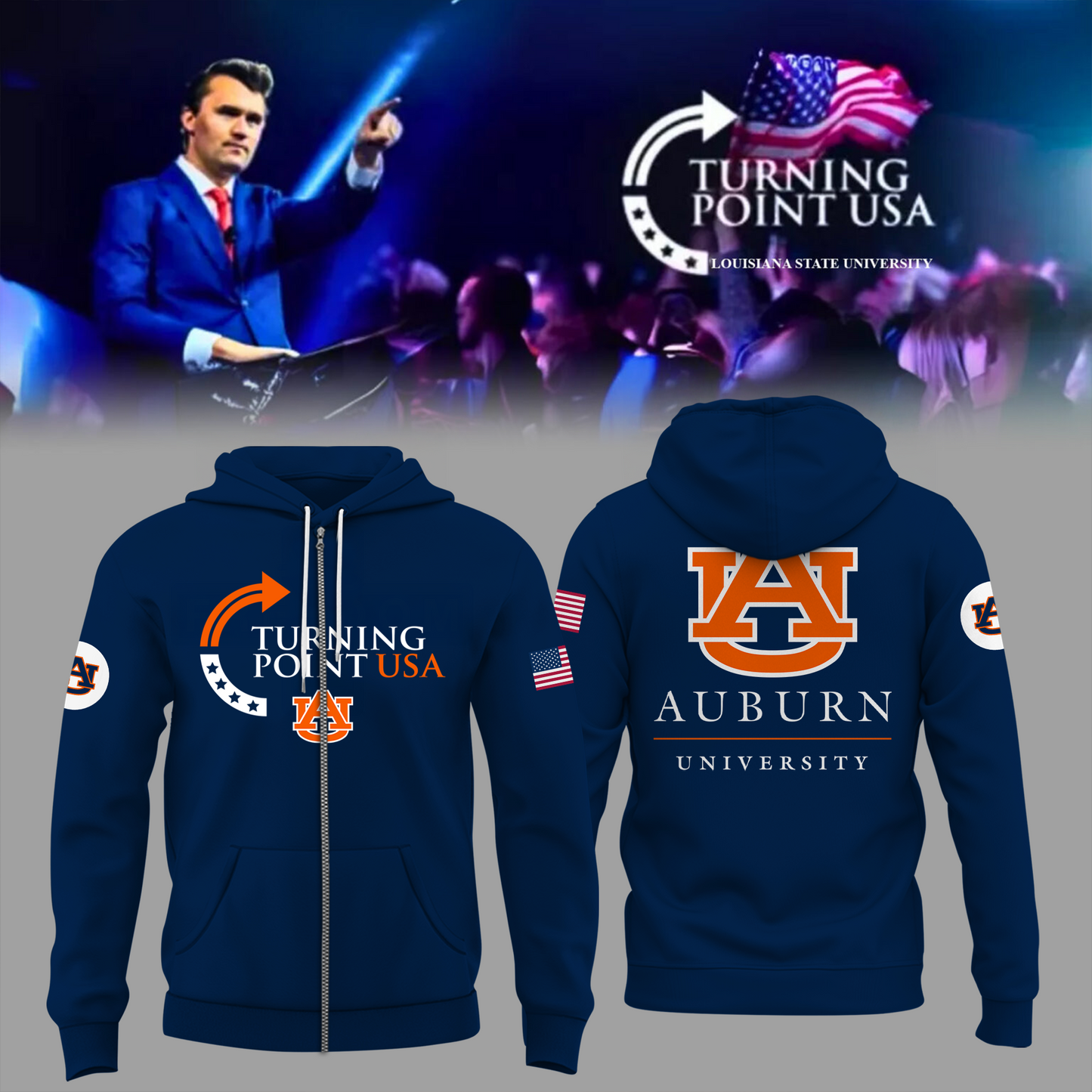 Limited Edition Auburn University x Turning Point USA ZIP Hoodie