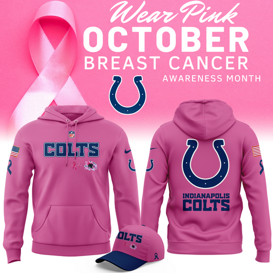 Limited Edition Indianapolis Colts Breast Cancer Awareness Hoodie 2025