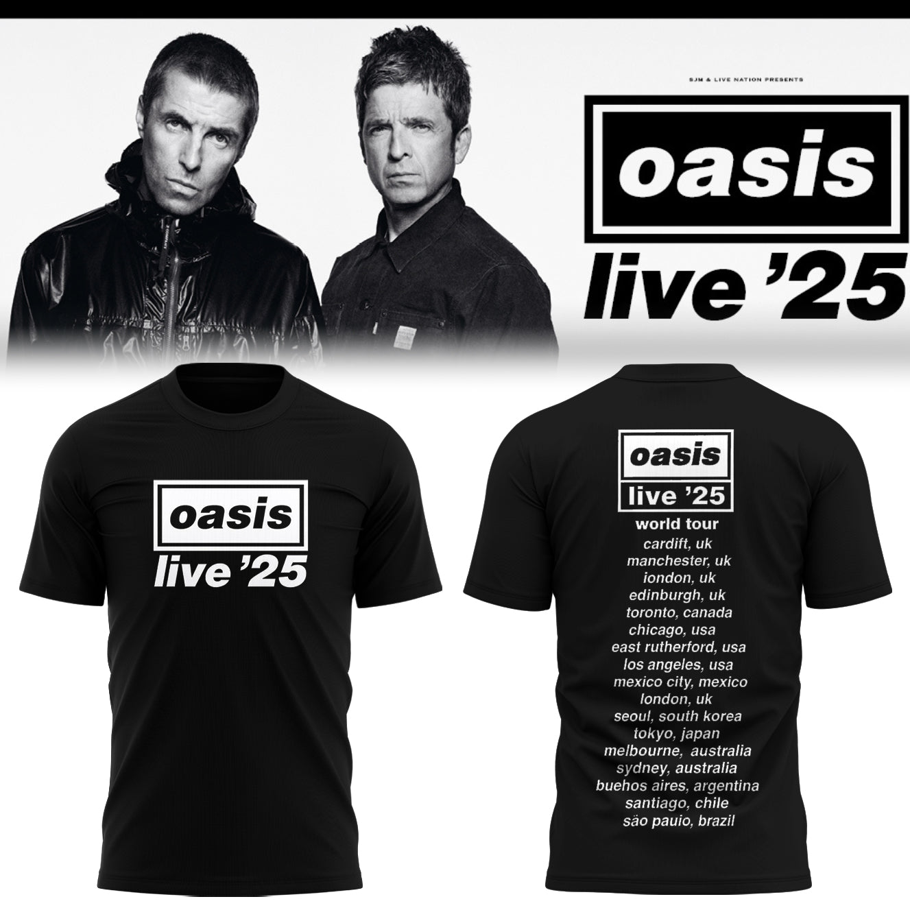 Limited Edition Oasis live 25 T-Shirt