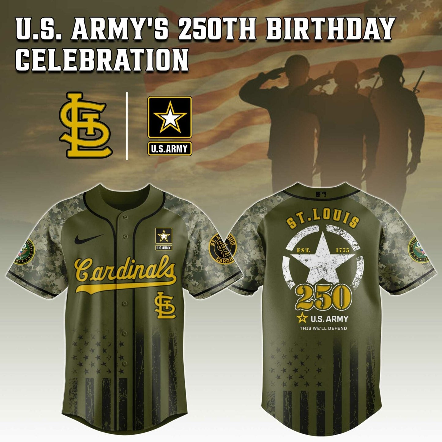 St.Louis Cardinals MLB x 250 U.S. ARMY Jersey 03