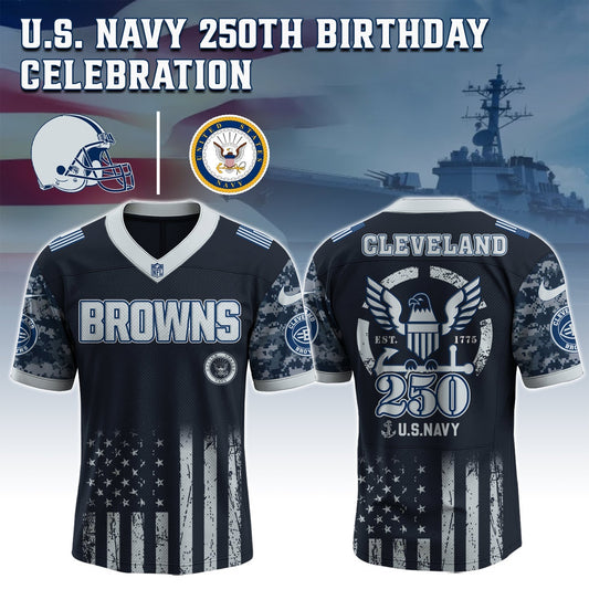Cleveland Browns x U.S. NAVY 250TH Birthday Special Edition Jersey - Tycheco